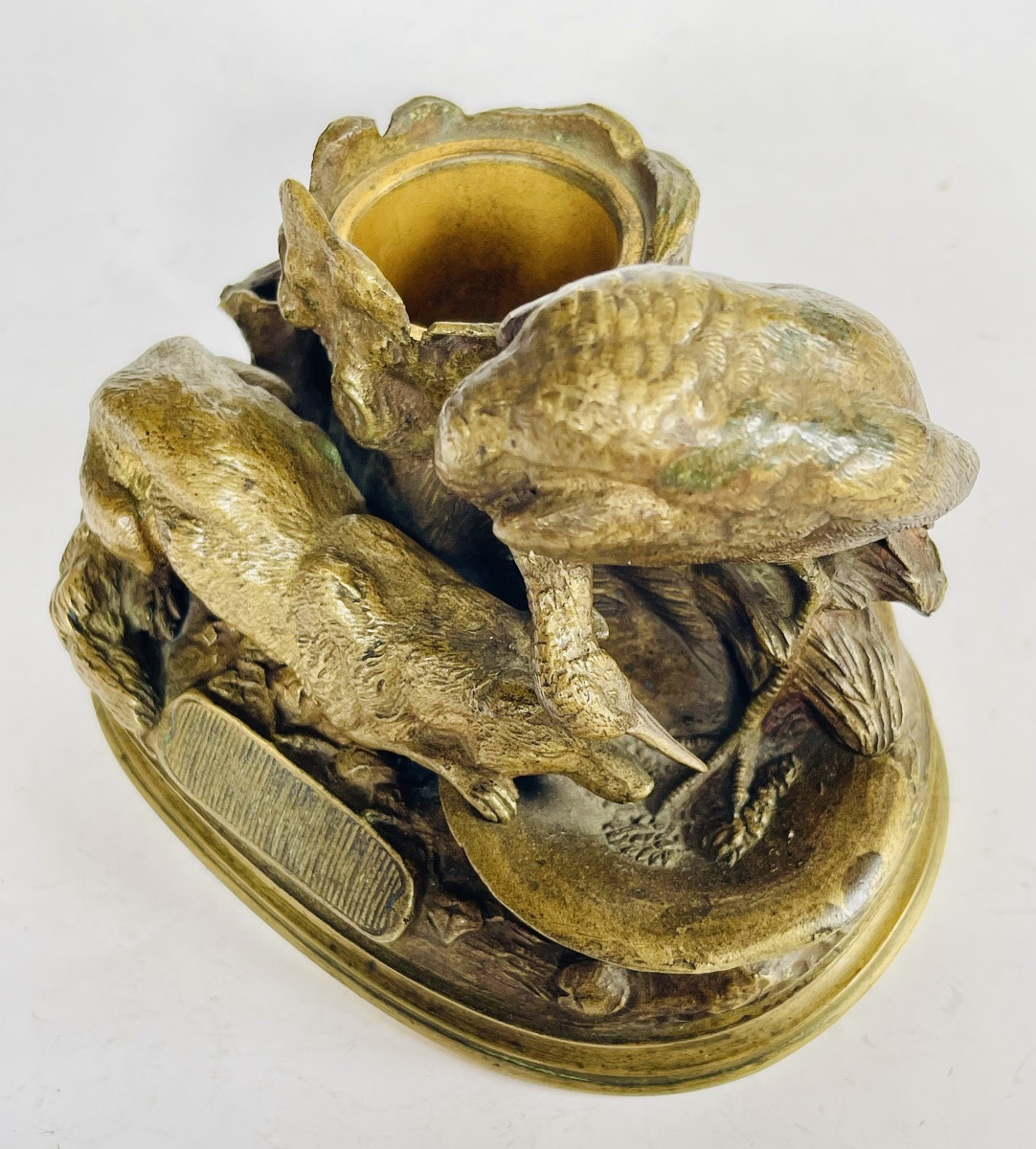 Le renard et la cigogne - bronze - Jules MOIGNIEZ -photo-5